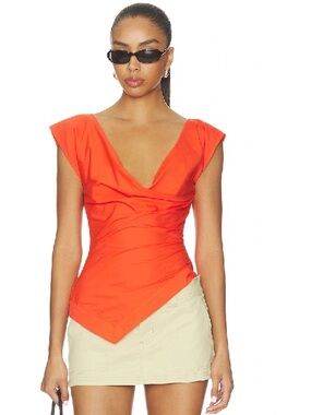 Lover’s & Friends Margot Asymmetric Draped V-Neck Top
